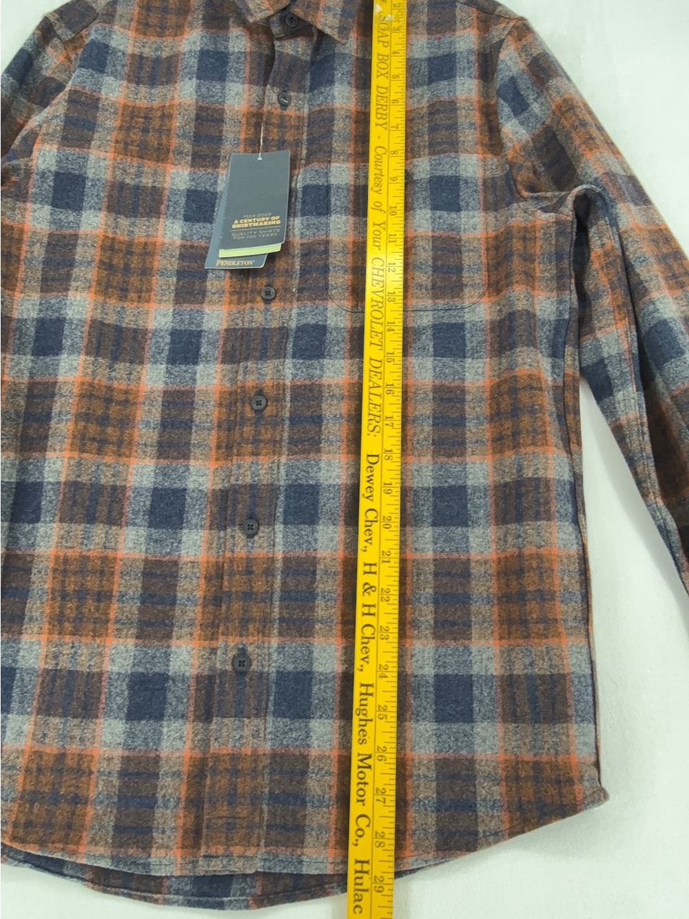 NWT Pendleton Men's Plaid Trail Wool Long-Sleeve Shirt size s - Picture 7 of 9